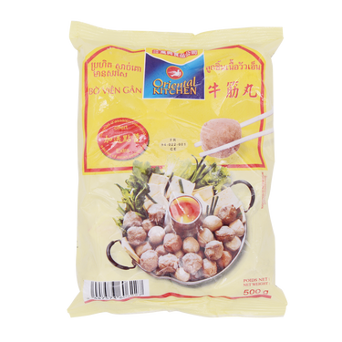 ORIENTAL KITCHEN Beef Ball With Nerve 500g (Frozen)