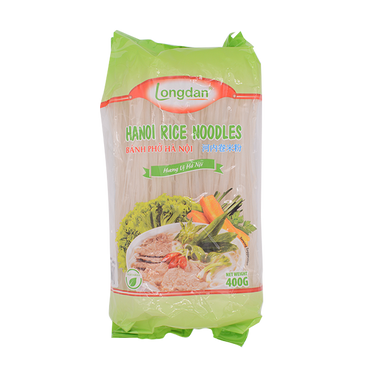Longdan Hanoi Rice Noodles Straight 400g