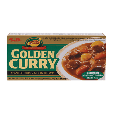 S&B Golden Curry Sauce Mix Med-Hot 220g