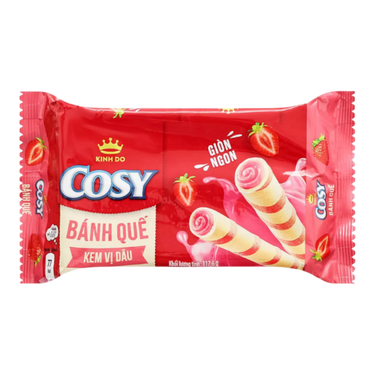 COSY Strawberry-Flavored Wafer Rolls 116.7g