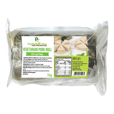 The Plantbase Store Vegetarian Pork Roll 1kg (Frozen)